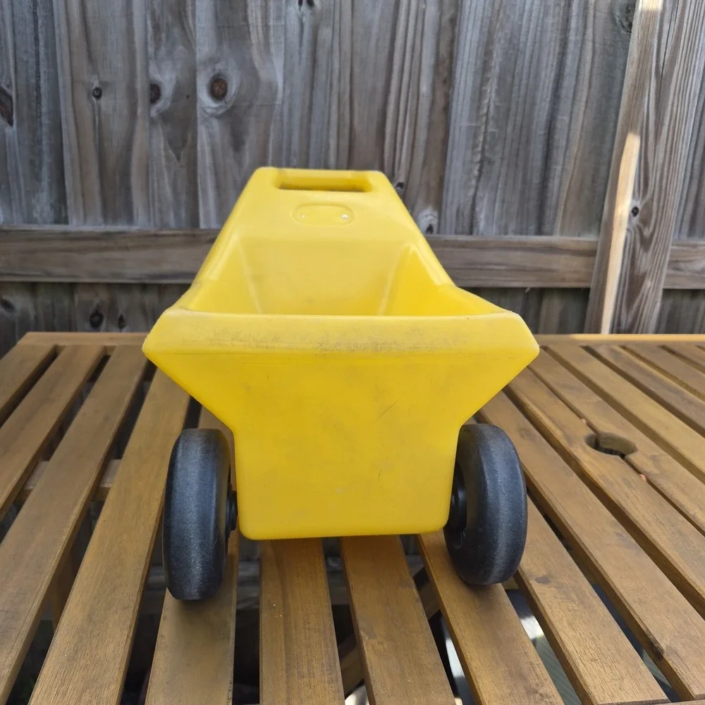 Little Tikes Yellow Trailer Cart Wagon Wheelbarrow Vintage for Green Tractor